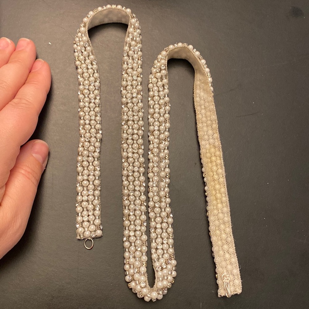 BHLDN belt with pearls and rhinestones